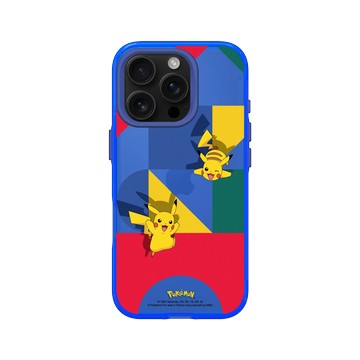 iPhone 16 Pro Clear 激光藍 - 寶可夢 Pokemon - 皮卡丘與積木-繽紛版