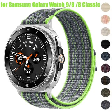 SAMSUNG 尼龍錶帶適用於三星 Galaxy Watch 9 8 44 毫米 40 毫米/8 經典 46 毫米錶帶配