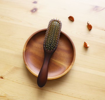 遠紅外線長條曲折柄黃金梳