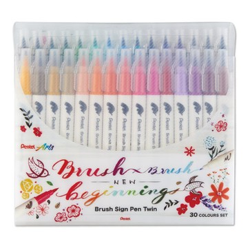 Pentel 飛龍 雙頭柔繪筆 30色 /組 SESW30C-30｜領券最高折$220