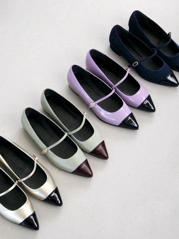 Donna Toe Cap Strap Flat Shoes