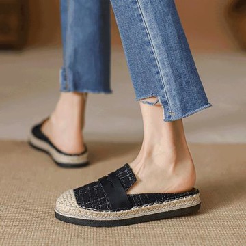 半拖女鞋夏季2024年新款韓版時尚懶人包頭托無后跟涼拖漁夫鞋外穿
