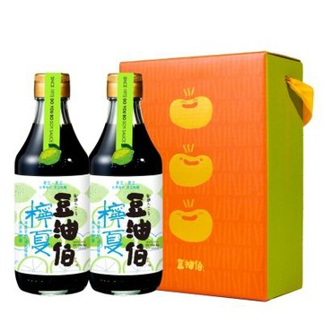 【豆油伯】 2入禮盒(檸夏釀造醬油300mlx2)禮盒顏色隨機
