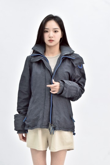 (M) superdry 長袖連帽內刷毛灰色外套