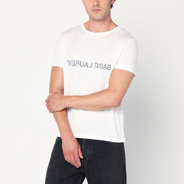 White cotton crew-neck T-shirt
