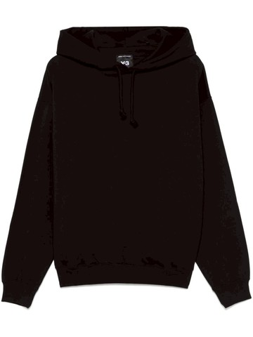 Y-3 Adidas Black Cotton Hoodie With Graphic Print