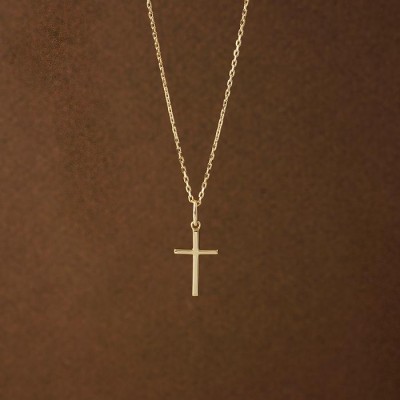 美品(๑•́ω•̀๑)18金 ネックレストップ チャーム クロス 十字架 k18 ゴールド ネックレス ペンダントトップ 十字架 クロス