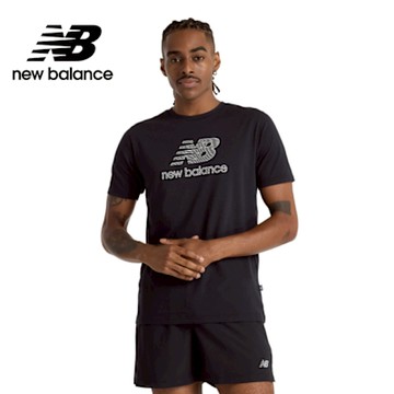 【New Balance】吸濕排汗短袖上衣_男性_黑色_MT51003BK