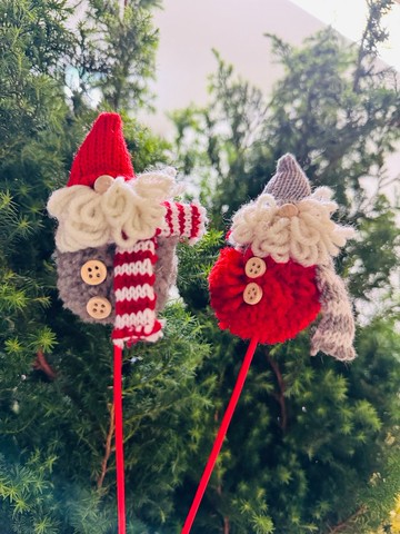 聖誕芬蘭Tonttu紅/質感灰精靈花插 12月份不可錯過的毛絨絨花禮