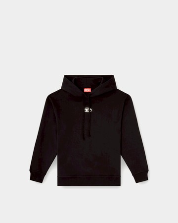 DIESEL 金屬D Logo連帽上衣 - S