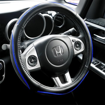 COTRAX 方向盤套 競技風麂皮  藍色 + 黑色  S(35~37cm)