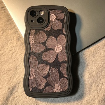 免運·波浪邊復古油畫花朵適用三星s23ultra手機殼矽膠s22+男女潮牌s21fe高級s20個性a54a53a5