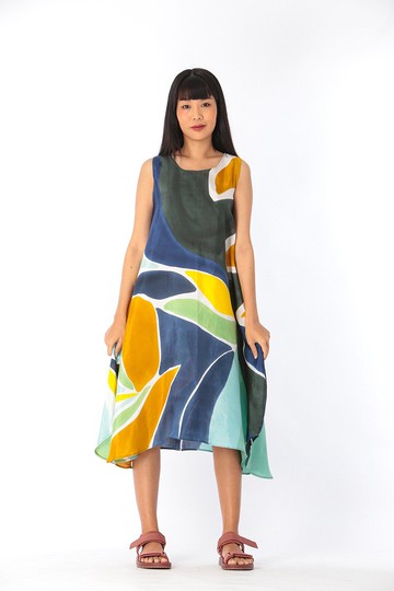 手繪連身裙 柔棉絲 適合瑜珈、度假、假期、夏日海灘穿搭