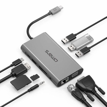 USB Type-C PD HUB / 十合一多功能鋁合金集線器-鋼鐵灰 十合一 集線器