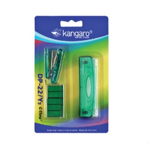 Kangaro袋鼠  迷你釘書機附針+打孔機  DP-22/Y3(多色)藍