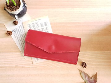 YF81_手作文創 簡約信封式拉鍊長夾、釦式拉鍊長夾、長夾