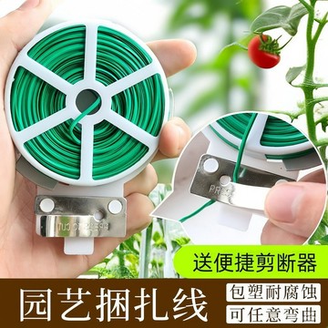 台灣24h🐑園藝紮帶植物塑形絲爬行藤曼固定器鐵絲外包塑防腐蝕捆紮綫 AN2M ZEEM