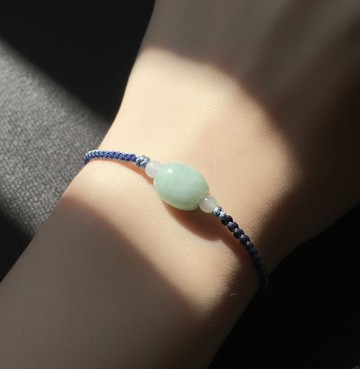 【萬事亨通】飄綠翡翠路路通編織手鍊 | 天然緬甸A貨翡翠 | 送禮