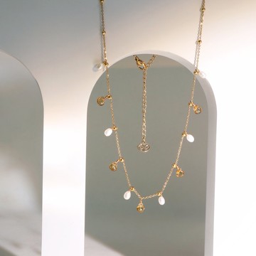 夕暮。碧璽珍珠項鍊