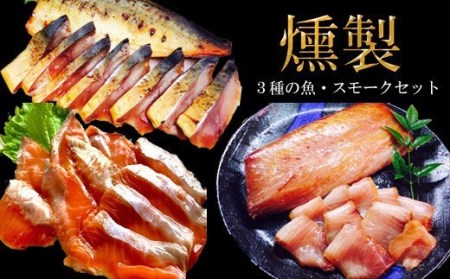 EY08：３種の魚燻製セット（天然ブリ・鯖・境港サーモン）