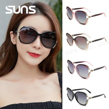 【SUNS】時尚簍空狐狸造型名媛款 Polarized淑女偏光墨鏡 大框顯小臉 防眩光 抗UV400