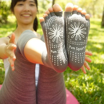 Fun Sport fit 護動麻吉瑜珈運動襪-透氣款-2雙