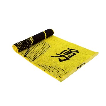 [秉宸] MIZUNO 提花運動毛巾 黃 32TYB51694