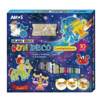 AMOS 阿摩斯 韓國原裝 10 色 星座 主題 吊飾 玻璃彩繪 膠 / 組 SD10P10-CL【APP滿額下單10%點數(單一帳號最高5000點)】1/31止