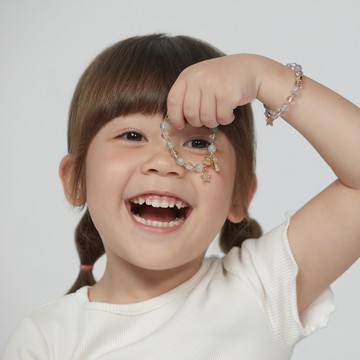 (絕版) 月蝕 | 海藍寶 白水晶 | 兒童款水晶手鍊