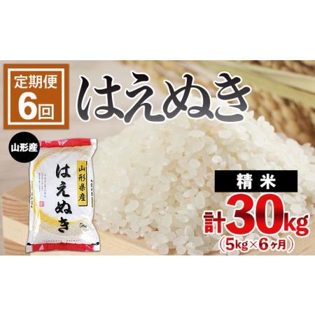 ふるさと納税 山形産 はえぬき 5kg×6ヶ月(計30kg) FZ23-148 山形県山形市