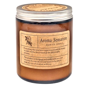 棕瓶香氛蠟燭 - 天然大豆蠟 植物萃取精油 室內香氛  天堂梔子花  200g  1罐