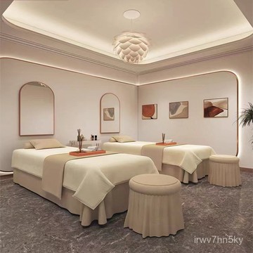 🌷開立發票 廠家直銷 美容床罩四件套高檔美容院養生館理療按摩埰耳洗頭療床單床套批髮 QJGK