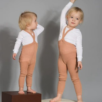 Silly Silas - 復古羅紋吊帶褲 - Light Brown - 2~3Y