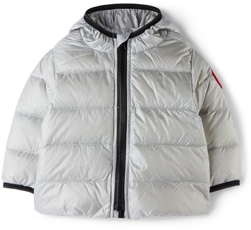 Canada Goose Kids 银色 Crofton 婴儿连帽羽绒夹克