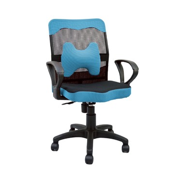 台灣製造 SGS認證 2D-02B 透氣辦公椅-藍（56*45*90cm）_廠商直送