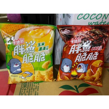 ~省錢叔叔二館~聯華食品 卡迪那 Cadina 胖鯊脆脆 新商品上市 玉米濃湯口味 BBQ口味 袋裝50g 馬鈴薯 玉米