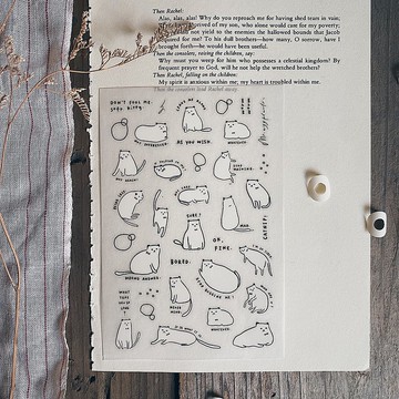 轉印貼紙 - 軟軟的貓