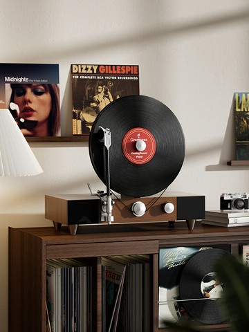 ovox格萊美3代黑膠唱片留聲機音響復古一體立式客廳藍牙音箱