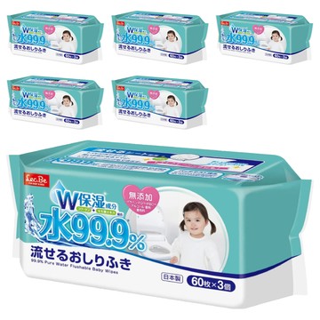 LEC 純水 可沖式濕紙巾  60張  6包
