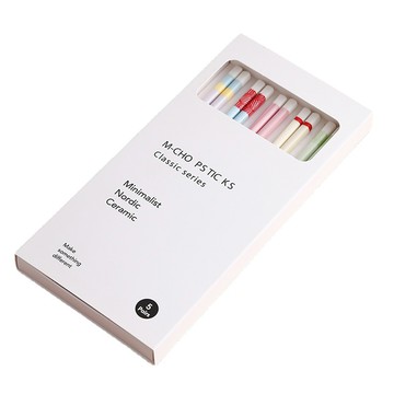 【媽媽咪呀】5雙禮盒組 馬卡龍拼色陶瓷筷子(環保筷 FDA台灣檢驗合格)馬卡龍筷子-5雙禮盒組x1盒