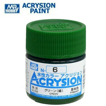 【鋼普拉】現貨 MR.HOBBY GUNZE 郡氏 GSI N-6 N6 環保新水性漆 光澤 綠色 模型漆 10ml
