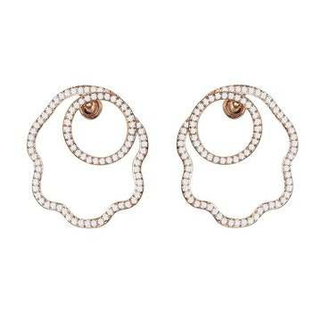 雲朵造型鑲鑽雙層式耳環(共兩色)