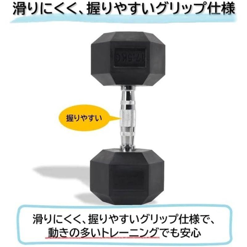 フィットネス用具 FitElite(フィットエリート) HEXダンベル (17.5kg x