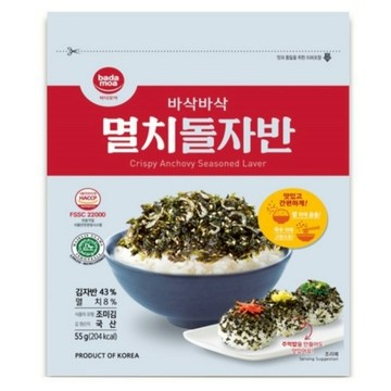 韓國 BADA MOA 鯷魚海苔酥 55g【快速出貨】小魚乾海苔酥 餐後點心 日常零食 香脆拌飯 鹹香適中 健康零食