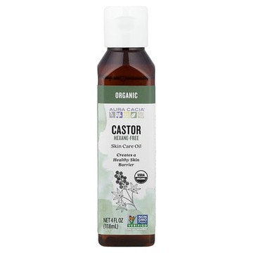 Aura Cacia, 護膚油，有機蓖麻，4 盎司（118 毫升）。