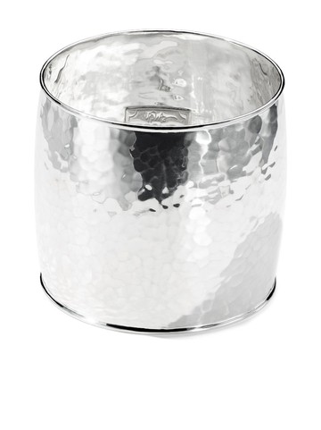 IPPOLITA - sterling silver Classico Goddess hammered wide cuff bracelet - women - Sterling Silver - M