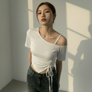 IN SHOP 單肩帶抽繩Bra上衣-共3色【KT224934】