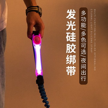 LED炫彩發光綁帶 發光項圈 寵物牽繩 狗狗牽繩 寵物繩 寵物拉繩 夜光 警示信號燈 警示閃光掛帶
