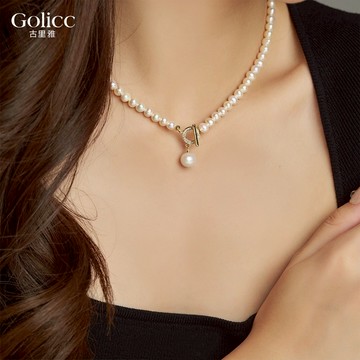 【Gulicc】古莉可 項鍊 微鑲珍珠OT扣鎖骨鍊