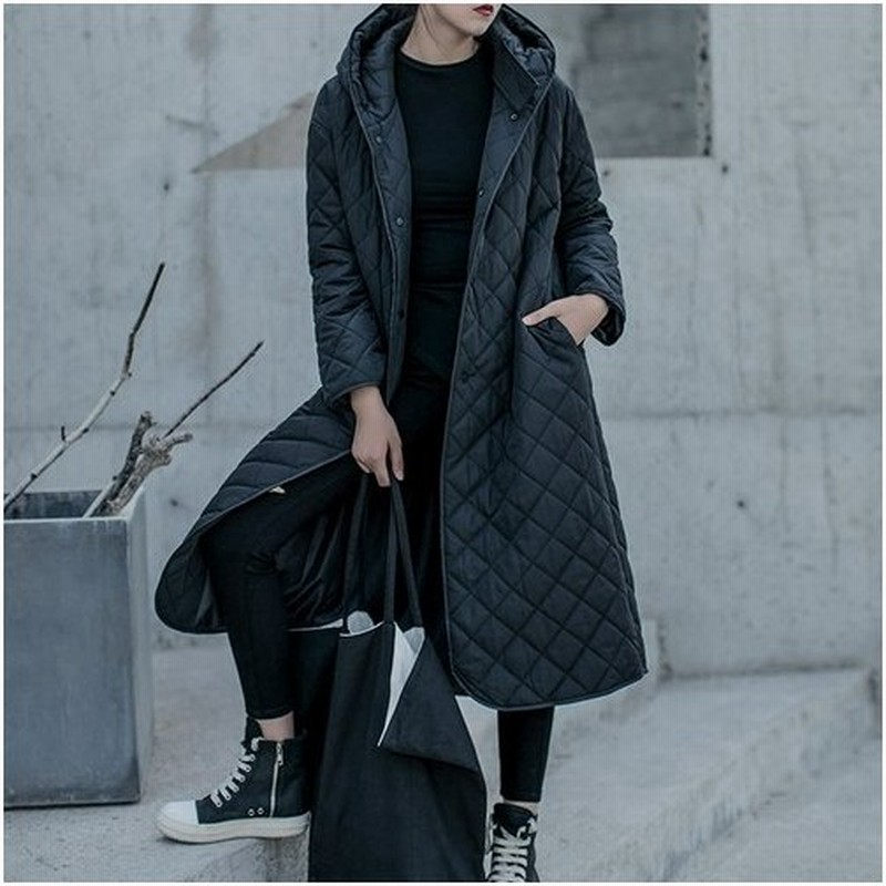 コート レディース 秋カジュアル アウター 冬 ロングコート ロング丈 キルティング キルティングコート フーディー フード付き フードコート オーバーサイズ 黒 通販 Lineポイント最大0 5 Get Lineショッピング